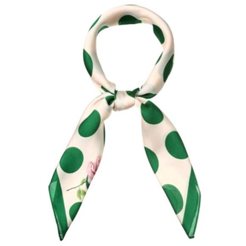Womens Polka Dot Square Scarf Neck Kerchief Hair Headband Lightweight